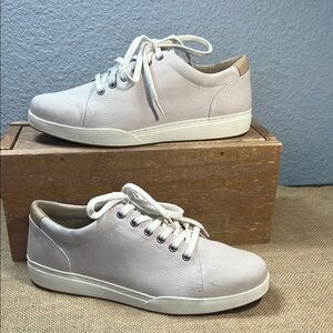Abeo Tan and White Casual Sneakers with Minimalist Design